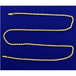 24 1/2 Inch Rope Link Neck Chain in 14k Gold