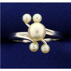 Five Pearl Designer Ring