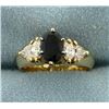 Image 1 : Diamond and Natural Sapphire Ring