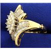 Image 2 : 1ct TW Diamond Designer Ring with Round and Baguette Diamonds in adjustable/arthritic shank