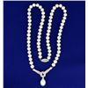 Image 1 : Natural Akoya Pearl and Diamond Necklace