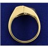 Image 3 : Onyx and Diamond Ring in 14k Gold