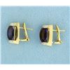 Image 3 : 18k Gold Amethyst and Diamond Earrings