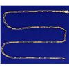 Image 1 : 24 Inch Elongated Italian Figaro Neck Chain in 14k Gold