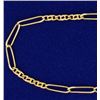 Image 2 : 24 Inch Elongated Italian Figaro Neck Chain in 14k Gold