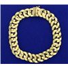 Image 1 : Italian Made Designer Circle Link 14k Gold Bracelet