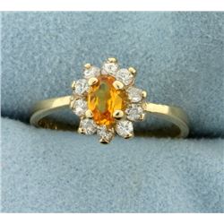 Citrine and White Sapphire Ring