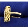Image 2 : Unique Designer 3 Stone Diamond Ring in 14k Gold