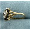 Image 2 : Natural Sapphire and Diamond Ring