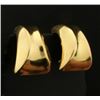 Image 2 : Italian Made Large Statement Half Hoop Designer Earrings in 14k Gold