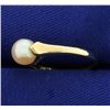Image 2 : Cultured Pearl Solitaire Ring