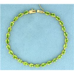 18 Carat Peridot Bracelet in 14k Gold