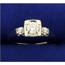 3 Stone Diamond Ring in 14k White Gold