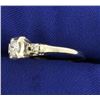 Image 2 : 3 Stone Diamond Ring in 14k White Gold