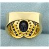 Image 4 : Natural Sapphire and Diamond Ring in 18k Gold