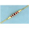 Image 2 : Ruby and Diamond Bracelet in 14k Gold