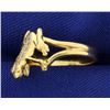 Image 2 : Custom Made Diamond Frog Ring in 14k Gold