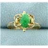 Image 1 : Unique Natural Jade Ring in 14K Yellow Gold