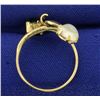 Image 2 : Custom Made Moonstone and Peridot Ring in 10K Yellow Gold
