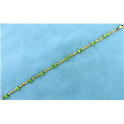 Unique Knot Link 4.5ct TW Peridot Gold Bracelet