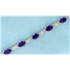 Image 2 : Amethyst and Diamond Bracelet in White Gold