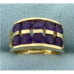 Over 3ct TW Amethyst Gold Ring