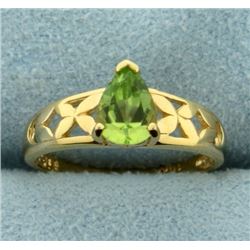 Pear Shaped Peridot Gold Ring