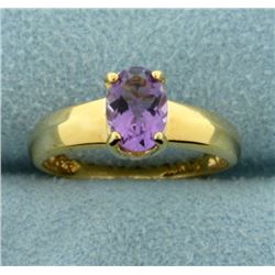 1ct Amethyst Solitaire Gold Ring