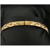 Image 3 : Gold Bangle Bracelet With Colored Accents To Resemble Emerald, Sapphire, and Ruby Gemstones