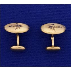 Rose Gold Masonic Cuff Links