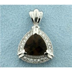 Smokey Topaz and Diamond Pendant