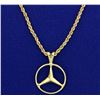 Image 1 : Peace Symbol/Mercedes Emblem Pendant on 14k Neck Chain
