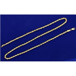 18 1/2 Inch Rope Style Neck Chain in 14k Gold