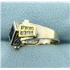 Image 2 : Hand Crafted Custom Designed Sapphire and Diamond Ring in 14K Gold