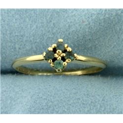 4-Stone Color Changing Alexandrite Petite Stacking Ring in 14K Yellow Gold