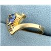 Image 2 : Tanzanite and Diamond Ring in 14K Yellow Gold