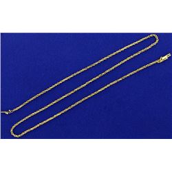 18 1/2 Inch Rope Style Neck Chain in 14K Yellow Gold