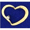 Image 1 : Lightweight Heart Diamond Slide in 14K Yellow Gold