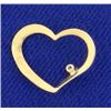 Image 2 : Lightweight Heart Diamond Slide in 14K Yellow Gold