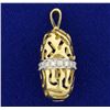 Image 2 : Abstract Custom Design Diamond Pendant in 14K Yellow Gold