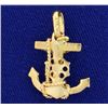Image 2 : Crucifix Anchor Pendant in 14K Yellow Gold