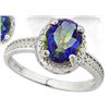 Image 1 : Large 2.5 Carat Ocean Mystic Topaz and Diamond Ring in Sterling Silver