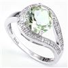 Image 1 : Green Amethyst 1.8CT Buckle Ring in Sterling Silver