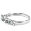 Image 2 : Aquamarine and Diamond Stacking Ring in Sterling Silver