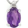 Image 2 : Amethyst and Diamond Earrings and Pendant SET in Sterling Silver