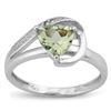 Image 2 : 1CT Green Amethyst and Diamond Ring in Sterling Silver