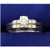 Over 1/3ct TW Diamond Wedding Ring Set in 14K White Gold