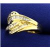 Image 2 : 1ct TW Baguette and Round Diamond Ring in 14K Yellow Gold