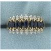 Image 1 : 1 ct TW Natural Sapphire and Diamond Ring in 14K Yellow Gold