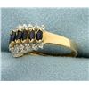 Image 2 : 1 ct TW Natural Sapphire and Diamond Ring in 14K Yellow Gold